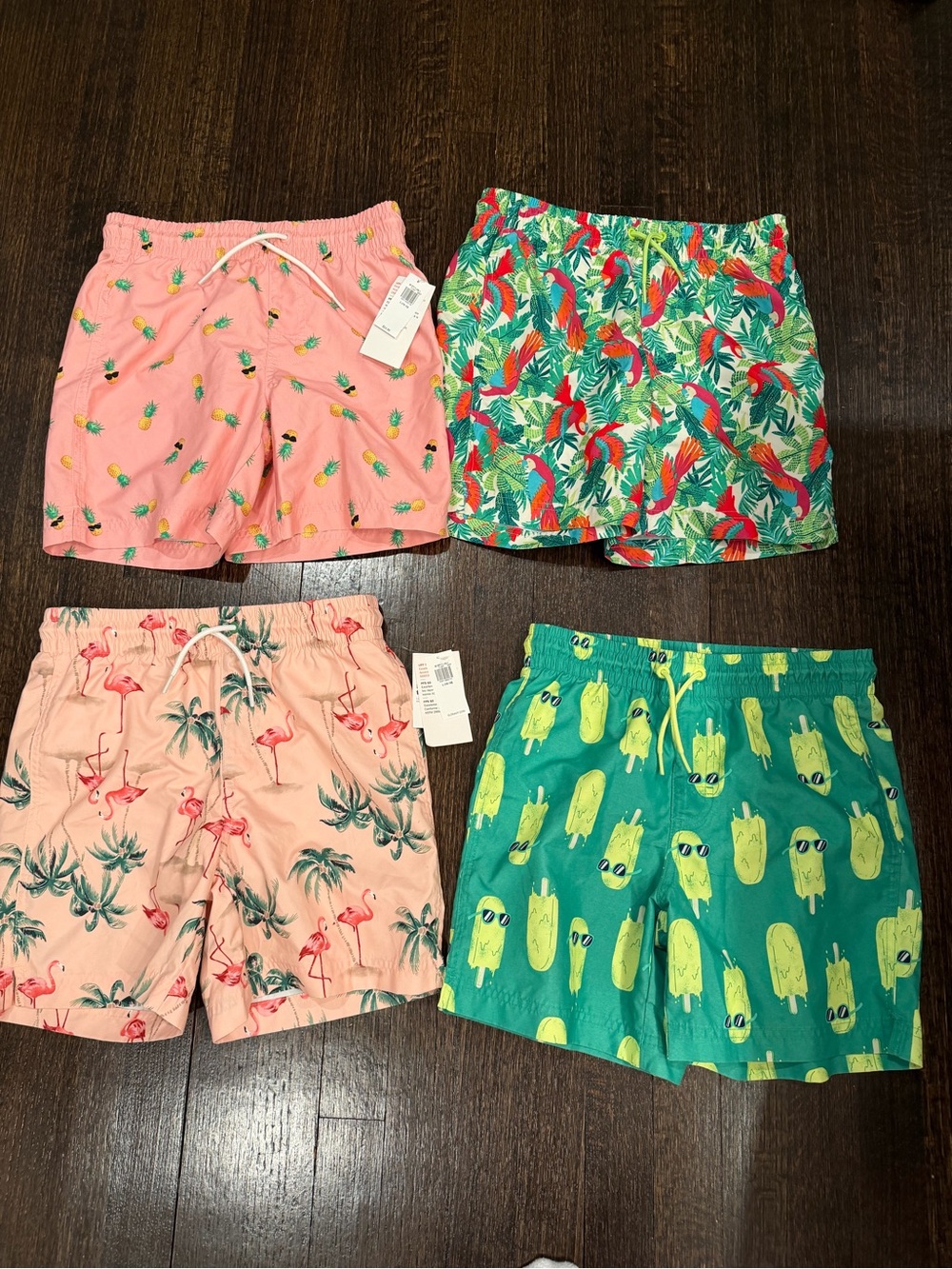 Lot of 4 Old Navy Boys Swim suits, size L (10-12) Like New & BNWT